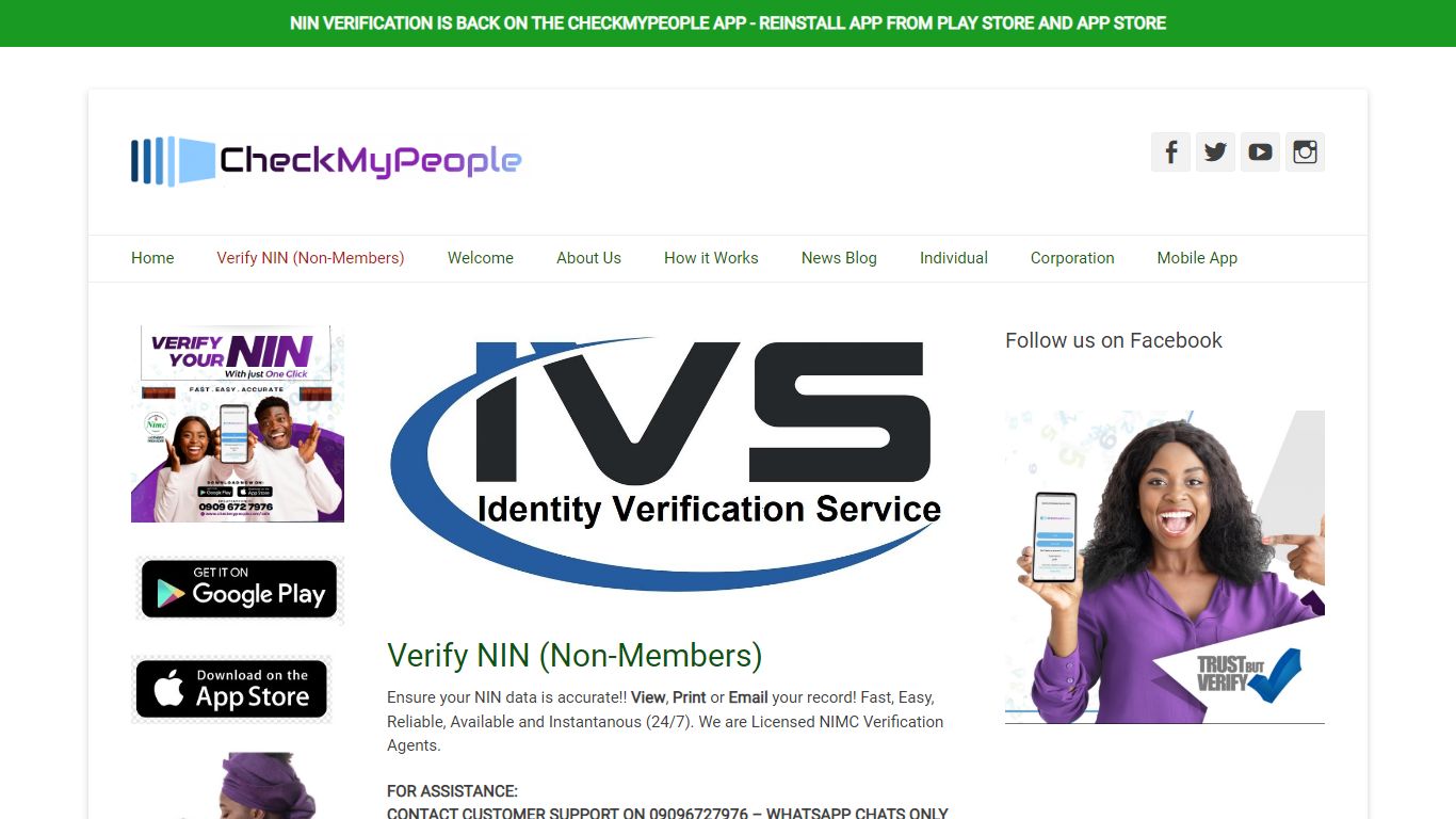 Verify NIN (Non-Members) - checkmypeople